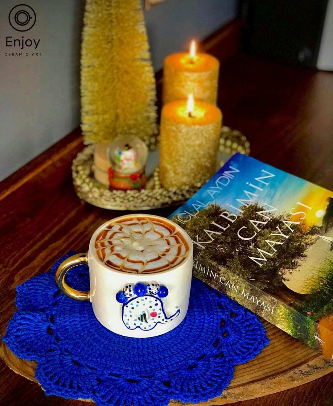 Handcrafted Elephant Starbucks Mug Inspired Ceramic Coffee Mug - 10oz, Unique Elephant Gift