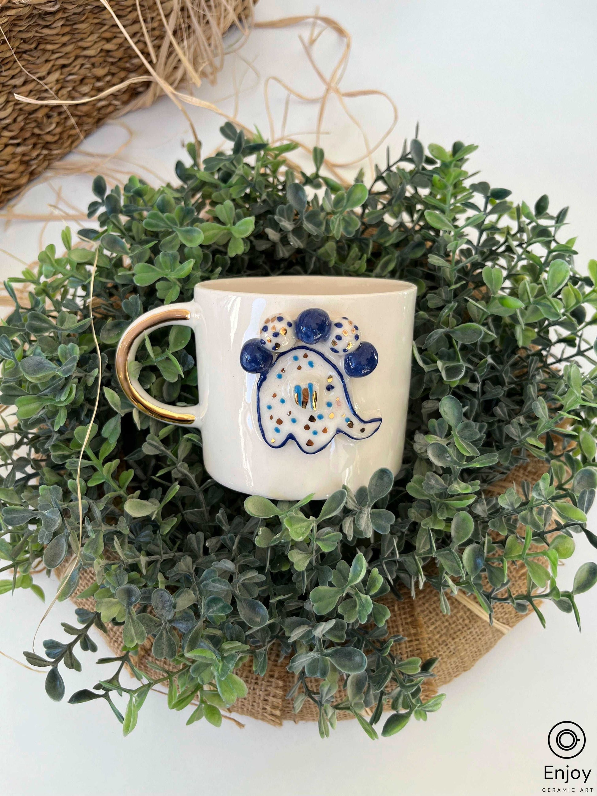 Handcrafted Elephant Starbucks Mug Inspired Ceramic Coffee Mug - 10oz, Unique Elephant Gift