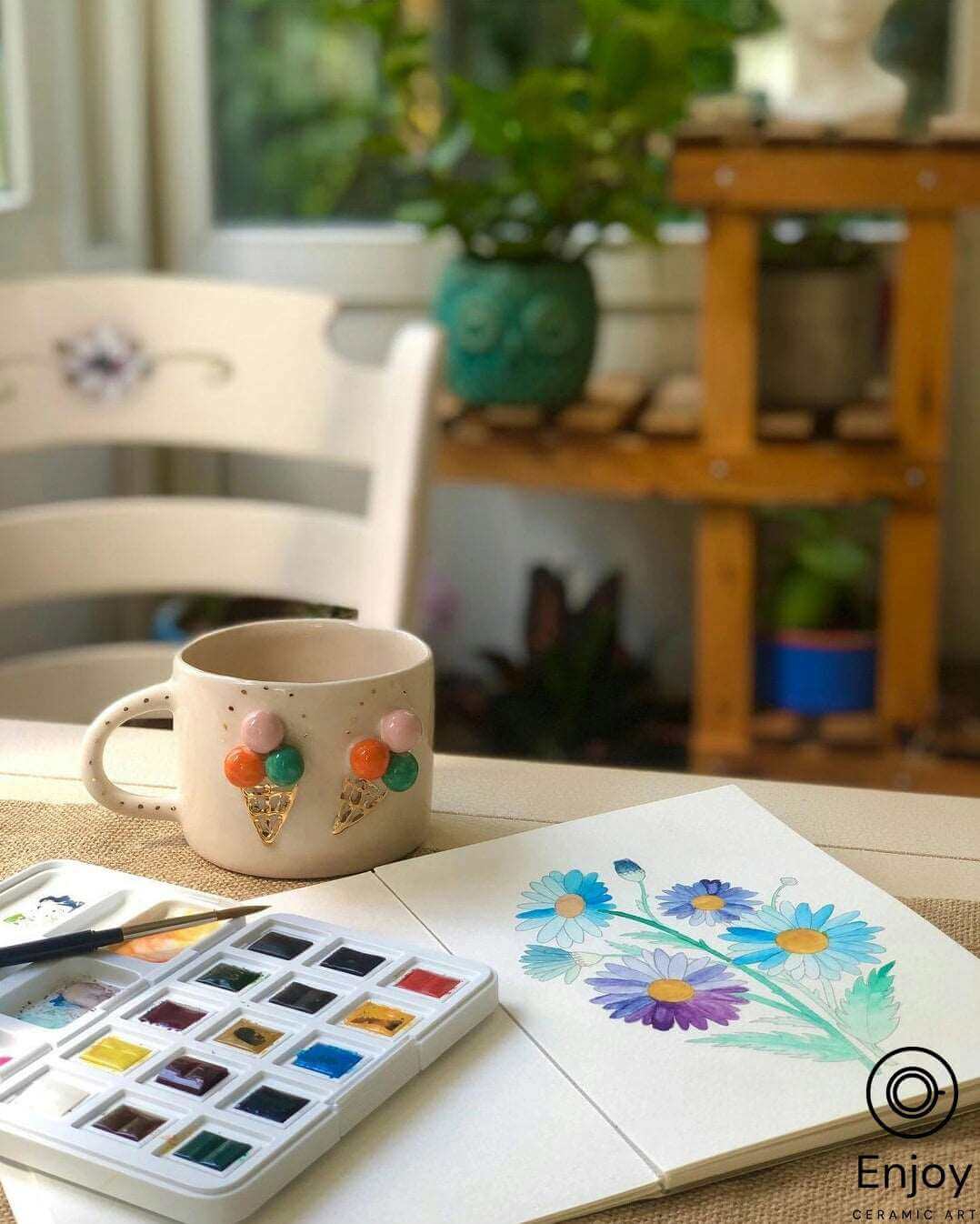 Handmade Cute Ice Cream Mug 10 oz - Ice Cream Gift - Funny Ice Cream Gifts - Ice Cream Lover Gift - Affogato Cups - Ice Cream Coffee Cup