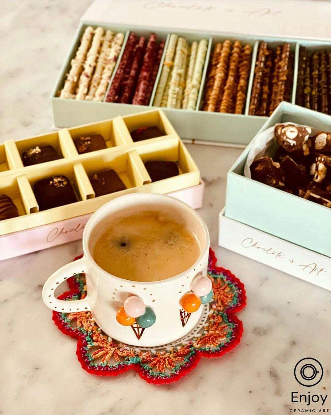Handmade Cute Ice Cream Mug 10 oz - Ice Cream Gift - Funny Ice Cream Gifts - Ice Cream Lover Gift - Affogato Cups - Ice Cream Coffee Cup