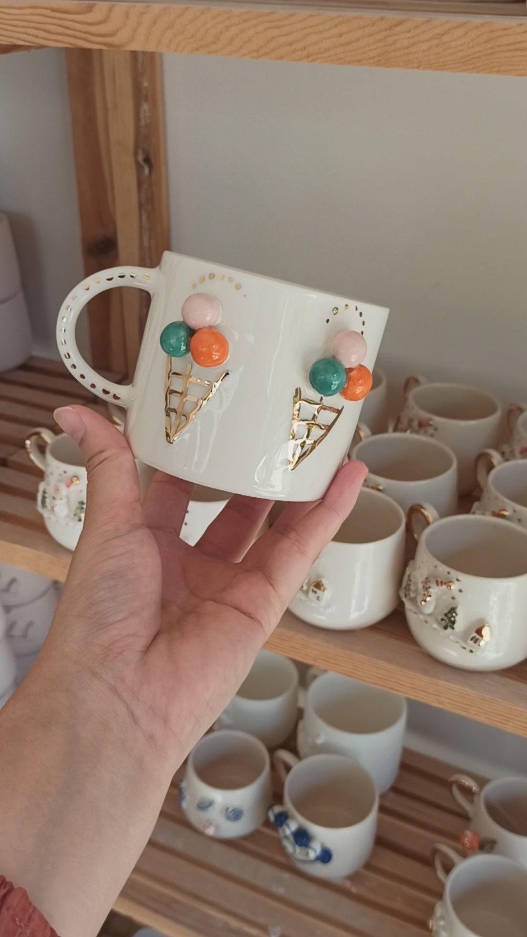 Handmade Cute Ice Cream Mug 10 oz - Ice Cream Gift - Funny Ice Cream Gifts - Ice Cream Lover Gift - Affogato Cups - Ice Cream Coffee Cup