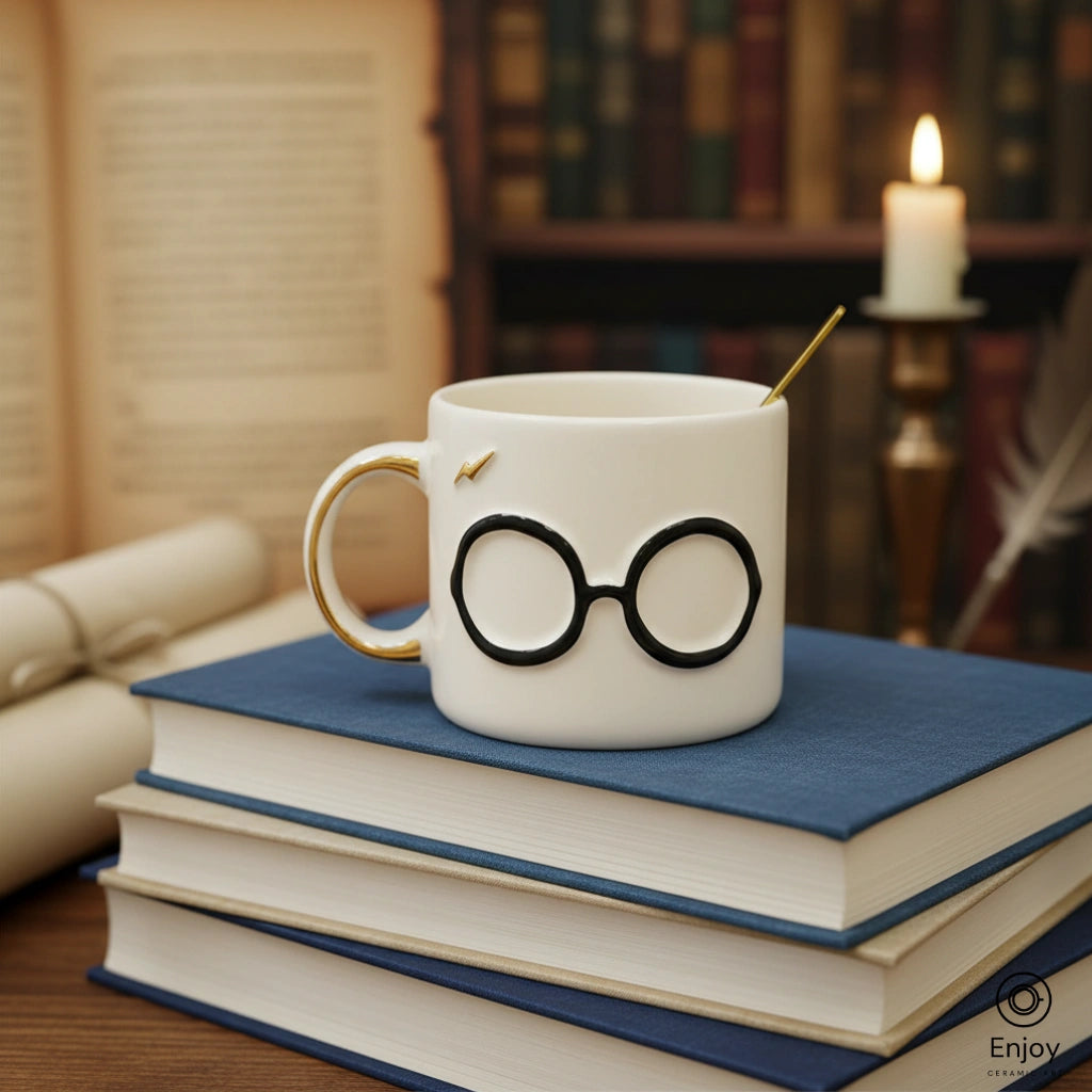 ハリー・ポッター ラウンドグラスマグ 10オンス ゴールドハンドル付き - マジック