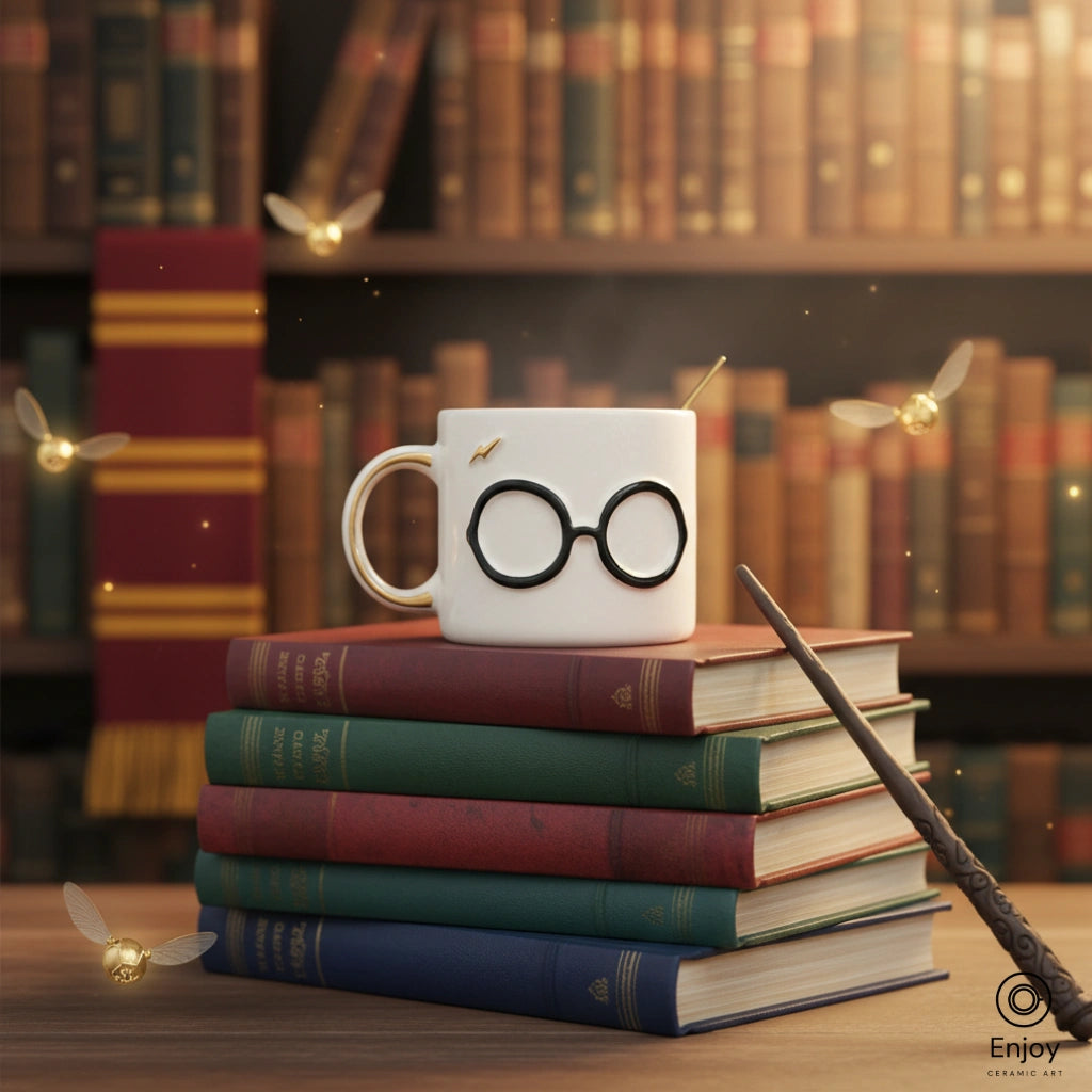 ハリー・ポッター ラウンドグラスマグ 10オンス ゴールドハンドル付き - マジック