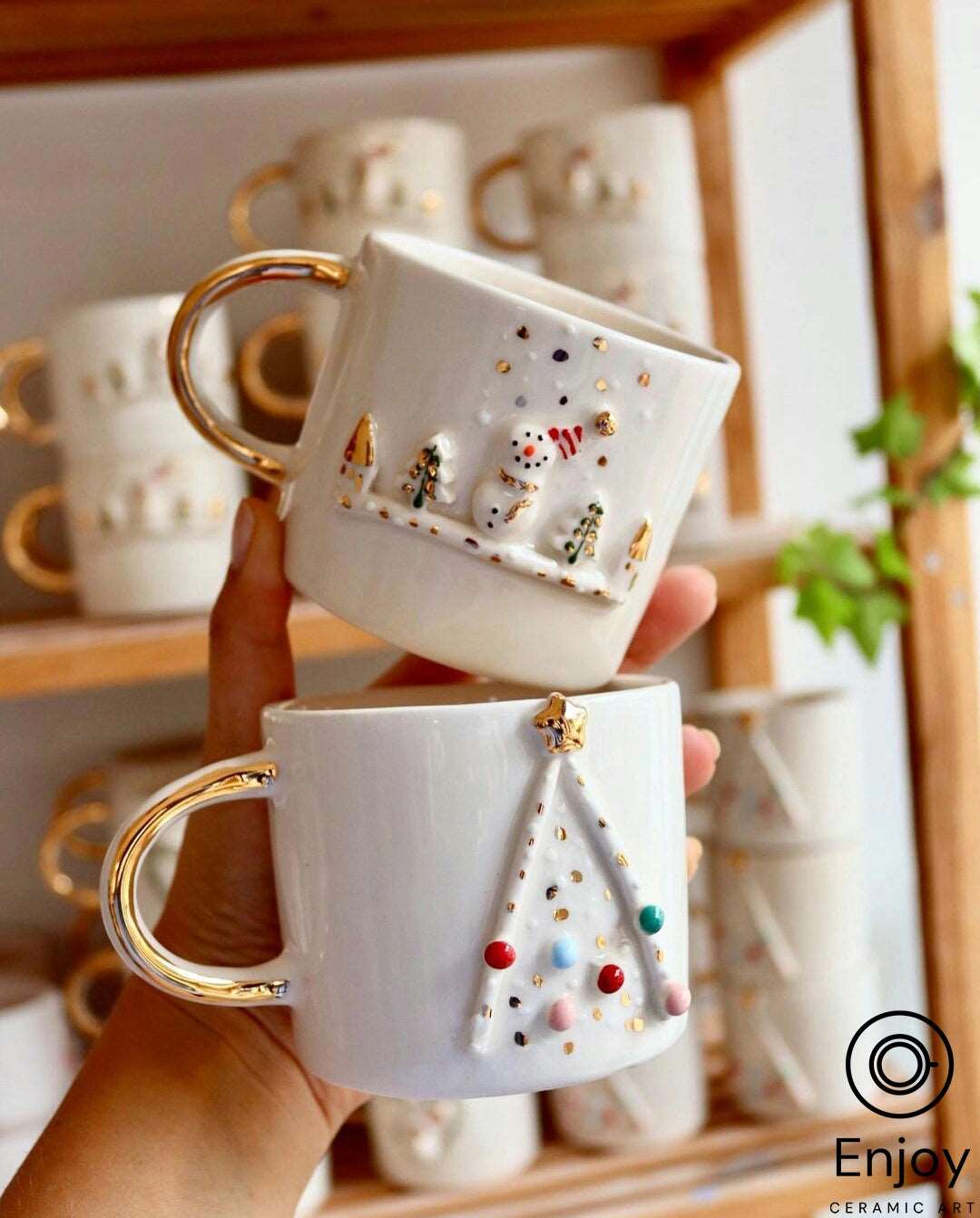 Handmade Christmas Tree Ceramic Coffee Mug - The Perfect Holiday-Themed Handmade Gift