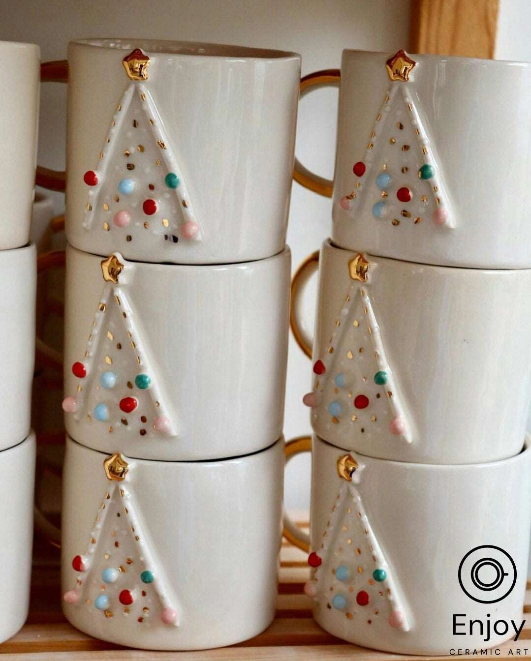 Handcrafted Christmas Tree Ceramic Coffee Mug - A Festive 10oz Handmade  Pottery Coffee Mug – Enjoy Ceramic Art