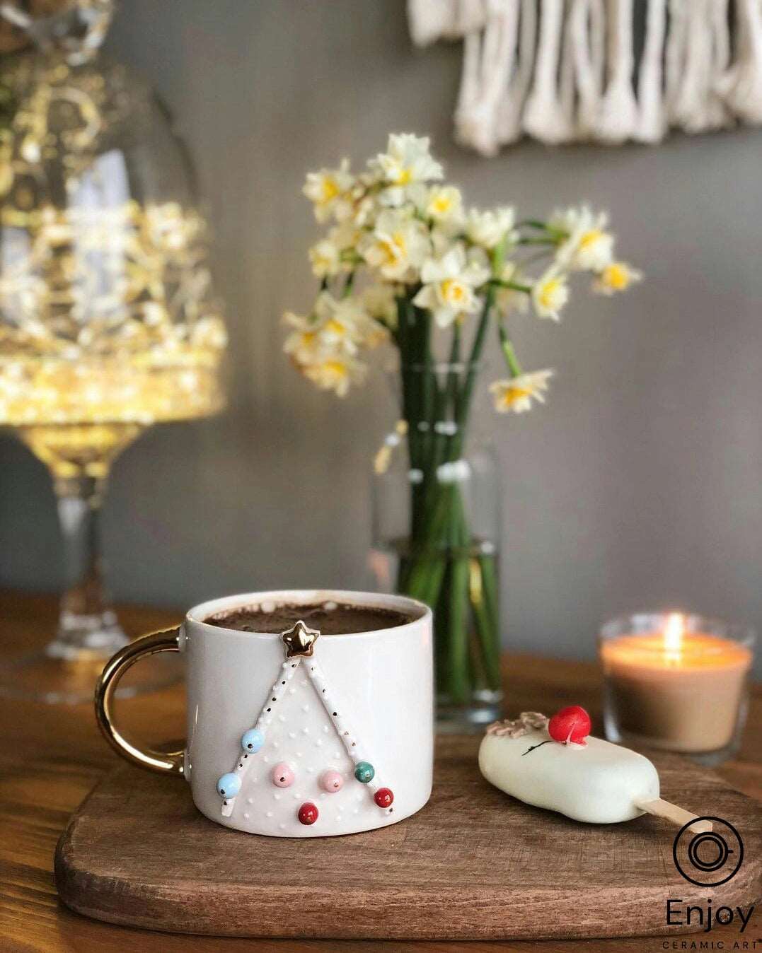 Handmade Christmas Tree Ceramic Coffee Mug - The Perfect Holiday-Themed Handmade Gift